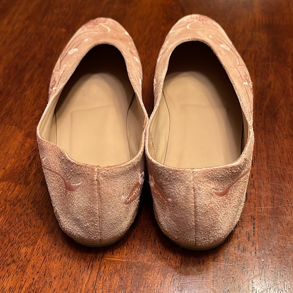 Huma Blanco pink suede embroidered flats size 10 - Picture 4 of 11
